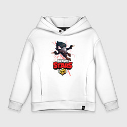 Толстовка оверсайз детская BRAWL STARS CROW, цвет: белый