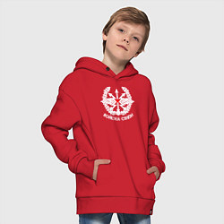 Толстовка оверсайз детская Войска связи, цвет: красный — фото 2