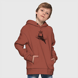 Толстовка оверсайз детская ВВС России, цвет: кирпичный — фото 2