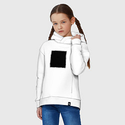 Толстовка оверсайз детская ЧЕРНЫЙ КВАДРАТ, цвет: белый — фото 2