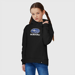 Толстовка оверсайз детская SUBARU, цвет: черный — фото 2