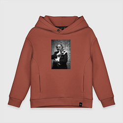 Толстовка оверсайз детская Бродский и кот, цвет: кирпичный