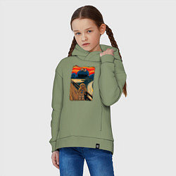 Толстовка оверсайз детская КОРЖИК КРИК, цвет: авокадо — фото 2