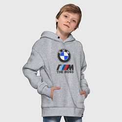 Толстовка оверсайз детская BMW BOSS, цвет: меланж — фото 2