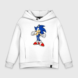 Толстовка оверсайз детская Sonic, цвет: белый