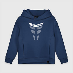 Толстовка оверсайз детская Экзоскелет Россия, цвет: тёмно-синий