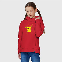 Толстовка оверсайз детская Pikachu, цвет: красный — фото 2