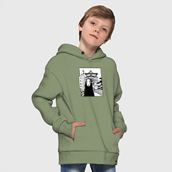 Толстовка оверсайз детская No-Face Spirited Away Ghibli, цвет: авокадо — фото 2