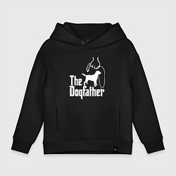 Толстовка оверсайз детская The Dogfather - пародия, цвет: черный