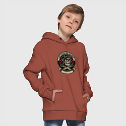 Толстовка оверсайз детская No guts no glory, цвет: кирпичный — фото 2