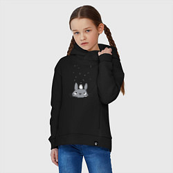 Толстовка оверсайз детская Любопытный Тоторо и Сажа, цвет: черный — фото 2