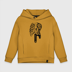Толстовка оверсайз детская Hard rock, цвет: горчичный