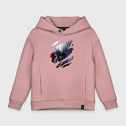 Толстовка оверсайз детская Кен Канеки, цвет: пыльно-розовый