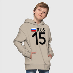 Толстовка оверсайз детская RUS 15, цвет: миндальный — фото 2