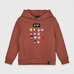 Толстовка оверсайз детская BTS BT21, цвет: кирпичный