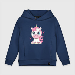 Толстовка оверсайз детская Unicorn Kid, цвет: тёмно-синий