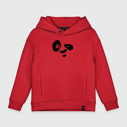 Толстовка оверсайз детская Панда, цвет: красный