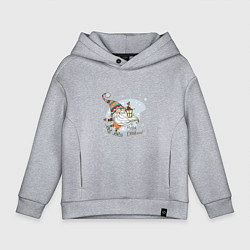 Толстовка оверсайз детская Рождественский гном, цвет: меланж