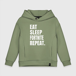 Детское худи оверсайз EAT SLEEP FORTNITE REPEAT