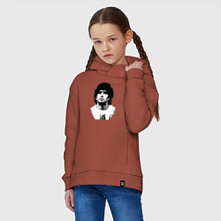 Толстовка оверсайз детская Диего Марадона, цвет: кирпичный — фото 2