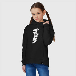Толстовка оверсайз детская Годзилла, цвет: черный — фото 2