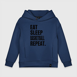 Детское худи оверсайз EAT SLEEP BASKETBALL REPEAT