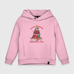 Толстовка оверсайз детская Rockin Santa, цвет: светло-розовый
