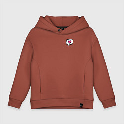 Толстовка оверсайз детская Сердце, цвет: кирпичный