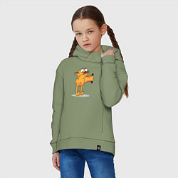 Толстовка оверсайз детская Котопес, цвет: авокадо — фото 2
