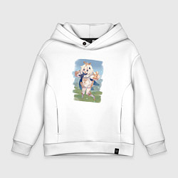 Толстовка оверсайз детская Паймон, цвет: белый