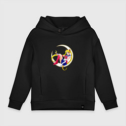 Толстовка оверсайз детская Sailor Moon, цвет: черный