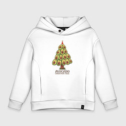 Толстовка оверсайз детская Avocado Christmas Tree, цвет: белый