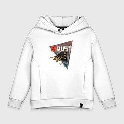 Толстовка оверсайз детская Rust Стучим в дверь соседу Раст, цвет: белый