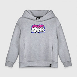 Толстовка оверсайз детская Friday Night Funkin, лого, цвет: меланж
