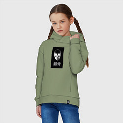 Толстовка оверсайз детская Череп, цвет: авокадо — фото 2