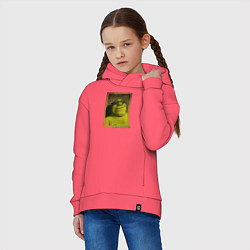 Толстовка оверсайз детская Шрек в очках, цвет: коралловый — фото 2