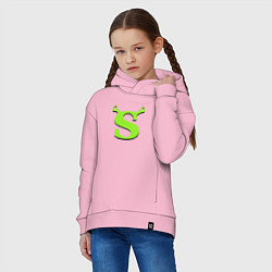 Толстовка оверсайз детская Shrek: Logo S, цвет: светло-розовый — фото 2