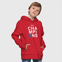Толстовка оверсайз детская PSG CHAMPIONS, цвет: красный — фото 2