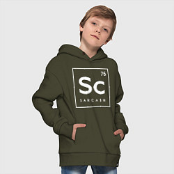 Толстовка оверсайз детская Sc SARCASM, цвет: хаки — фото 2