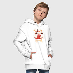 Толстовка оверсайз детская Смешной песик, цвет: белый — фото 2