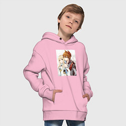 Толстовка оверсайз детская Lumine and tartaglia, цвет: светло-розовый — фото 2
