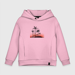 Толстовка оверсайз детская Palm tree, цвет: светло-розовый
