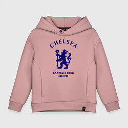 Толстовка оверсайз детская Chelsea Est. 1905, цвет: пыльно-розовый