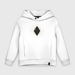 Толстовка оверсайз детская Карта таро единорог, цвет: белый