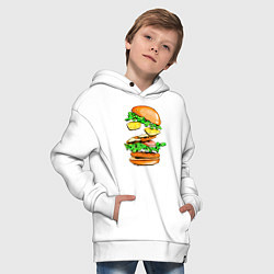 Толстовка оверсайз детская King Burger, цвет: белый — фото 2