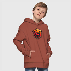 Толстовка оверсайз детская Чемпион, цвет: кирпичный — фото 2
