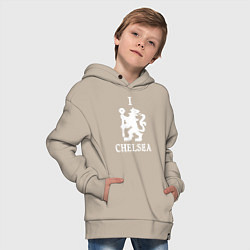 Толстовка оверсайз детская I LOVE CHELSEA, цвет: миндальный — фото 2