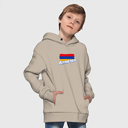 Толстовка оверсайз детская Armenia Flag, цвет: миндальный — фото 2