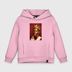 Толстовка оверсайз детская Джордан - Король, цвет: светло-розовый