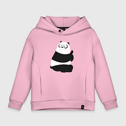 Толстовка оверсайз детская Возмущенная панда, цвет: светло-розовый